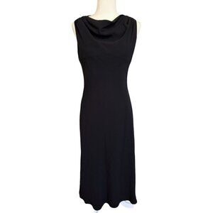 Lauren Ralph Lauren Black Draping Sleeveless Maxi Gown Size 8 Classic Elegant